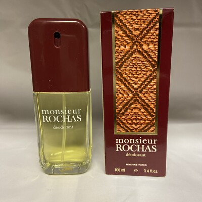 Rochas Monsieur Deodorant Natural Spray for Men 3.4 fl oz.NIB.Vintage.