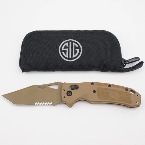 Sig Sauer Hogue K320 Manual Folding Knife S30V Combo Blade Coyote Tan PVD