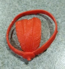 1975 Auth/Orig Marx Johnny West JWA Chief Cherokee Eagle Feather Headband Red 