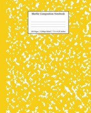 Marble Composition Notebook College Ruled: Yellow Marble Notebooks, School ...