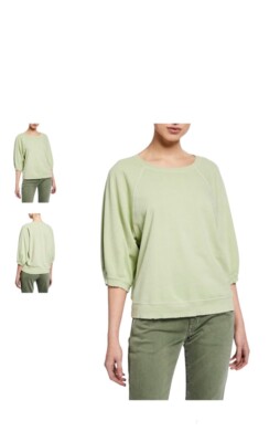 AMO Puff Sleeve Green Pullover