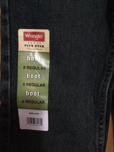 New Boys Wrangler Boot Cut Denim Jeans, Dark Rinse - Size 5 Regular - Picture 2 of 5