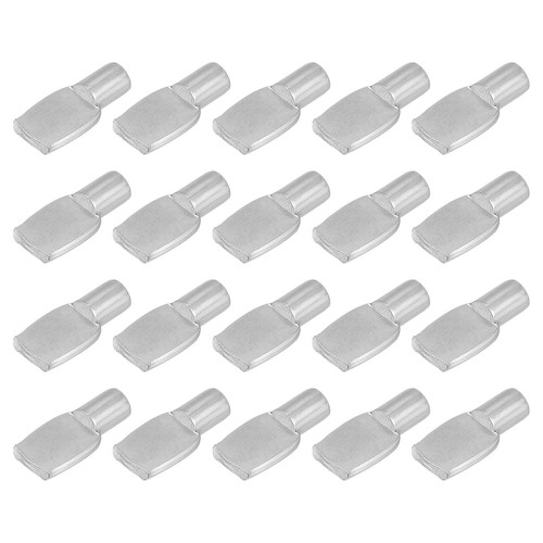 60Pcs Spoon Shaped Shelf Support Pegs Holder, 7mm Metal Nickel Plated Shelf Pin