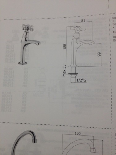 PAFFONI ET 095 Pair Taps Neck Of Goose From Plan For Washbasin Or Sink - Picture 4 of 4