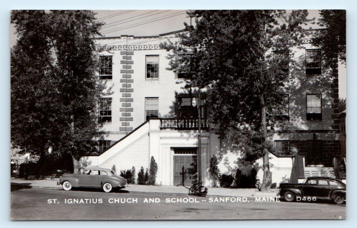 RPPC SANFORD, Maine ME ST. IGNATIUS CHURCH & SCHOOL 1950s York County