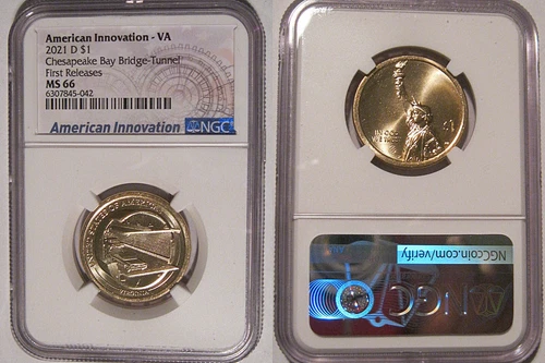 2021 D Innovation VA $1 Chesapeake Bay Bridge-Tunnel NGC MS 66 First Releases