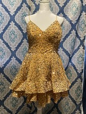 Gold Dress for Prom or Wedding with Sequins, Size 8