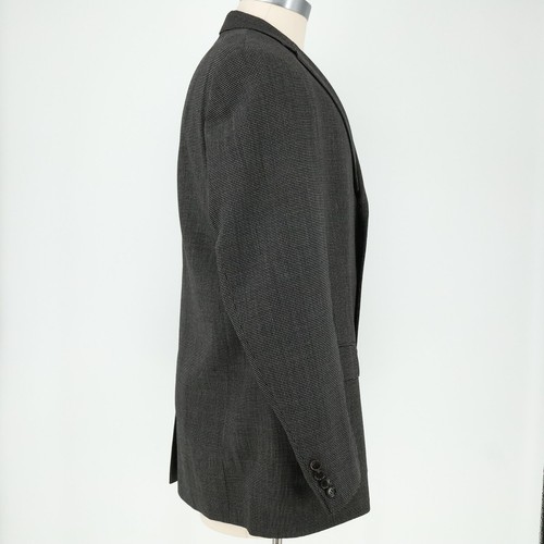 Hugo Boss Sport Coat Mens 46R Black Ivory Check Wool Blend Jacket Blazer Career - Picture 11 of 16