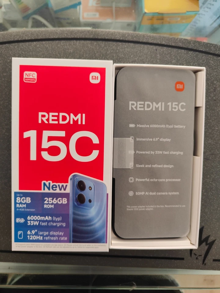 Smartphone Cellulare Redmi 15C 4G Dual Sim 4GB RAM 256GB - Midnight Black ITALIA - Immagine 4 di 4