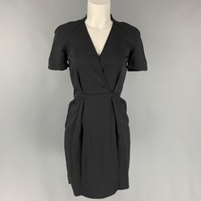 STELLA McCARTNEY Size US 2 / IT38  Black Viscose Pleated V-Neck Dress