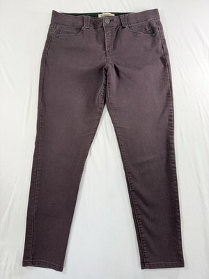 Democracy Ab Solution Straight Leg Jeans Women s 12 Purple Stretch Mid Rise