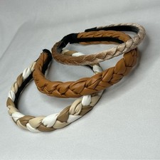 NWOT Braided Headbands Set - 3 Hair Accessories - Faux Leather Velvet