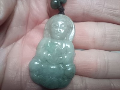 Natural Jade Quan Yin Pendant Necklace Myanmar CH5251