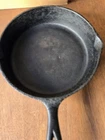 Vtg Lodge 3-Notch Cast Iron Skillet #5, 8" Vintage Uncleaned
