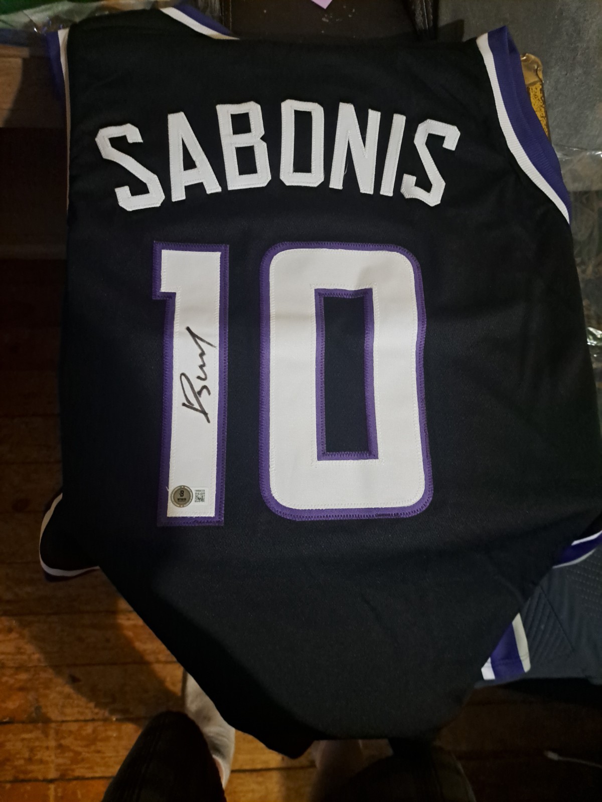 Domantas Sabonis Autographed Signed Sacramento Kings Authentic Swingman Black/Purple Kings Jersey Beckett COA 