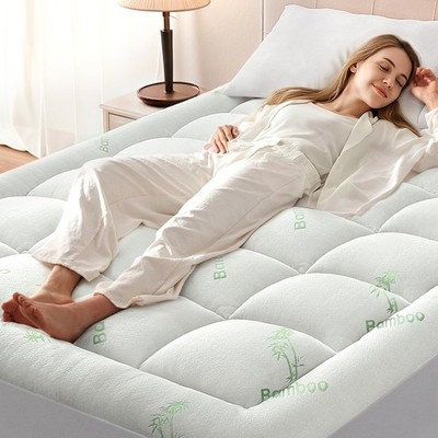 Queen Mattress Topper Memory Foam, Rayon Derived from Bamboo Pillow Top Mattr...