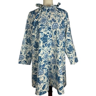 blue dress for baby girl Blue Toile Mini Wells Dress main image 1