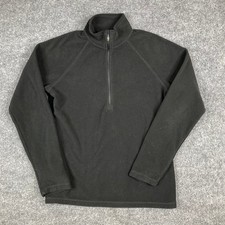Eddie Bauer Pullover Womens S Black 1/4 Zip Fleece Sweatshirt Casual