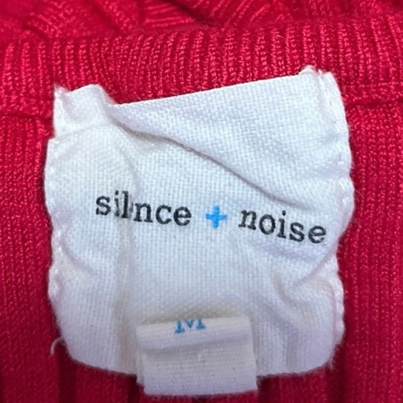 Тишина + шум красный ребристый вязаный спортивная спина без рукавов укороченный свитер верхний размер M - Изображение 3 из 4