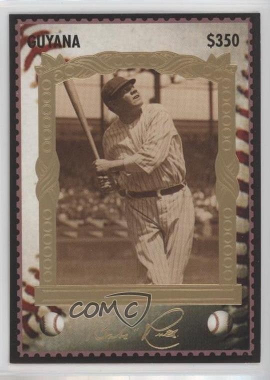 1994 Guyana Babe Ruth Sultan of Swat Stamp Cards $350 Babe Ruth #11 HOF 0b2