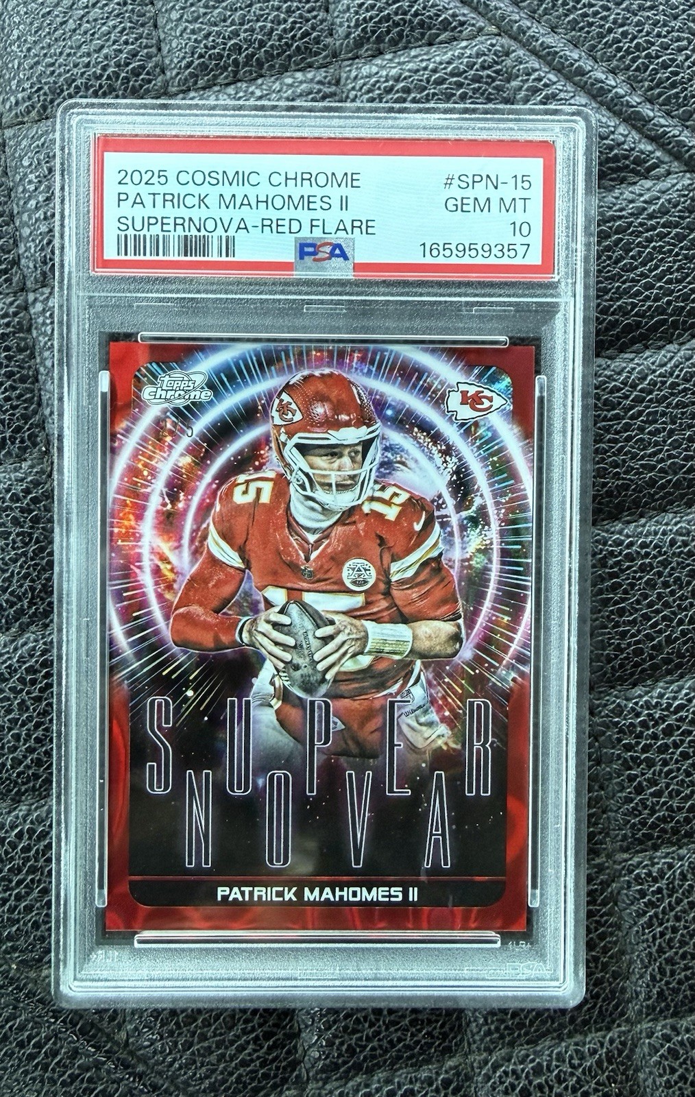 Topps 2025 Cosmic Chrome Patrick Mahomes II Supernova Red Flare #SPN-15 PSA 10