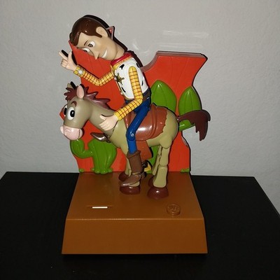 Vintage Thinkway Toys Disney Pixar Toy Story Talk'n Bank Woody & Bullseye Works