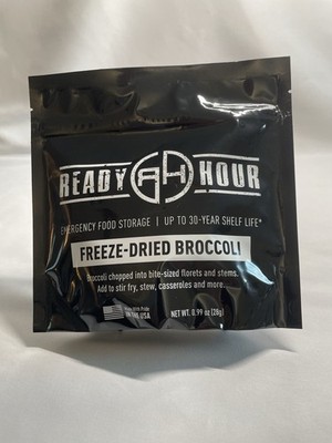 Freeze-Dried Broccoli Single Pouch 30 Year Shelf Life 8 Serving Emergency Food