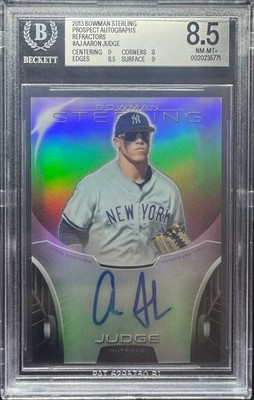 BGS 8.5 2013 Bowman Sterling AARON JUDGE Prospect Auto Refractor /150 Rookie RC