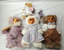 Lot of 5 Raikes Bears Alec  Allison Nena Nurse Lavender DragonFly Wooden Teddy