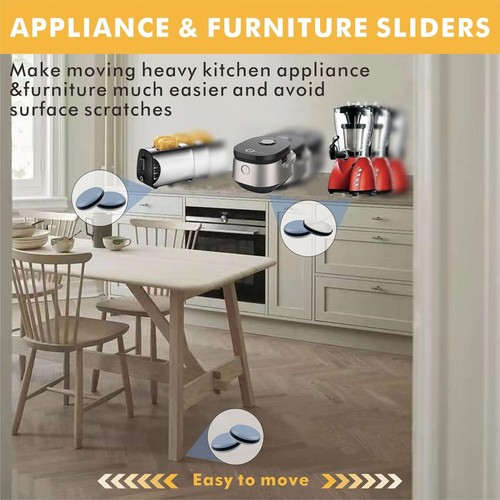 1 inch Furniture Sliders, 20pcs Self Adhesive 1 (20pcs), Blue (Teflon) - Picture 2 of 7
