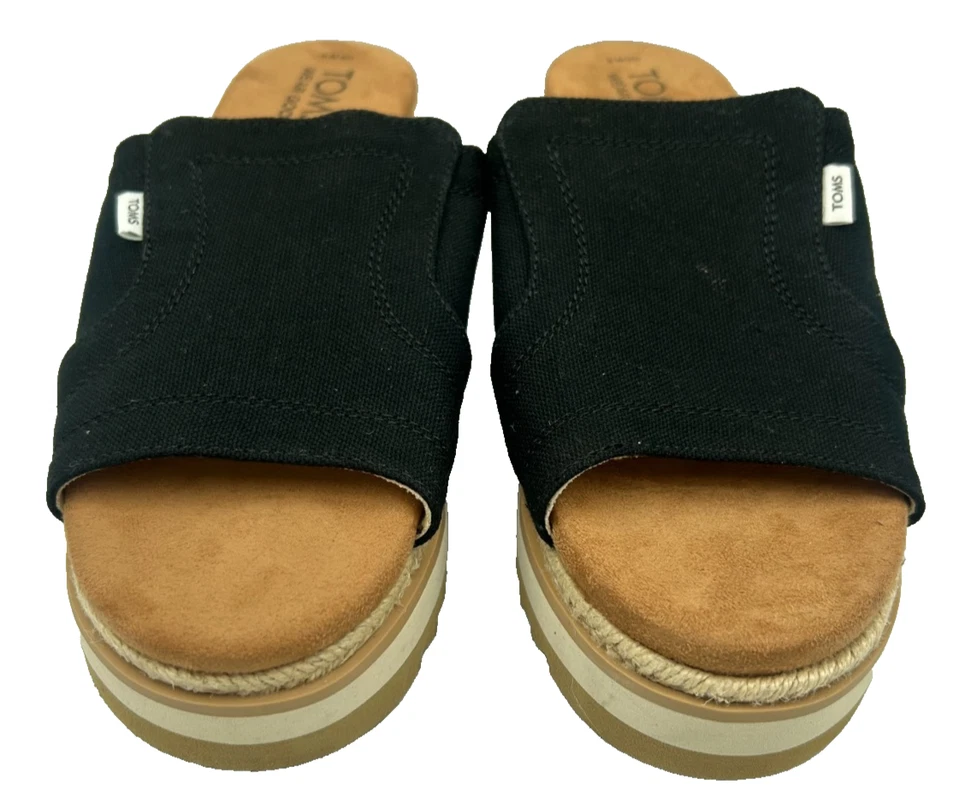 Sandalias Toms para mujer Adria plataforma sin cordones negras/marrones talla: 10 152 L Foto 2 de 4