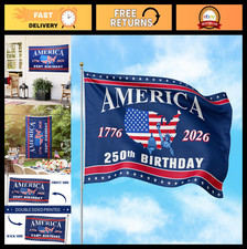4th of July Decorations - 3x5 Ft Double-Sided Patriotic Flag for Independence Da