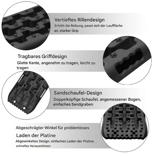 Anfahrhilfe Schnee 10T Last Auto Nylon 2 Stück Sandbleche Traktionshilfe Rampen - Bild 8 von 17