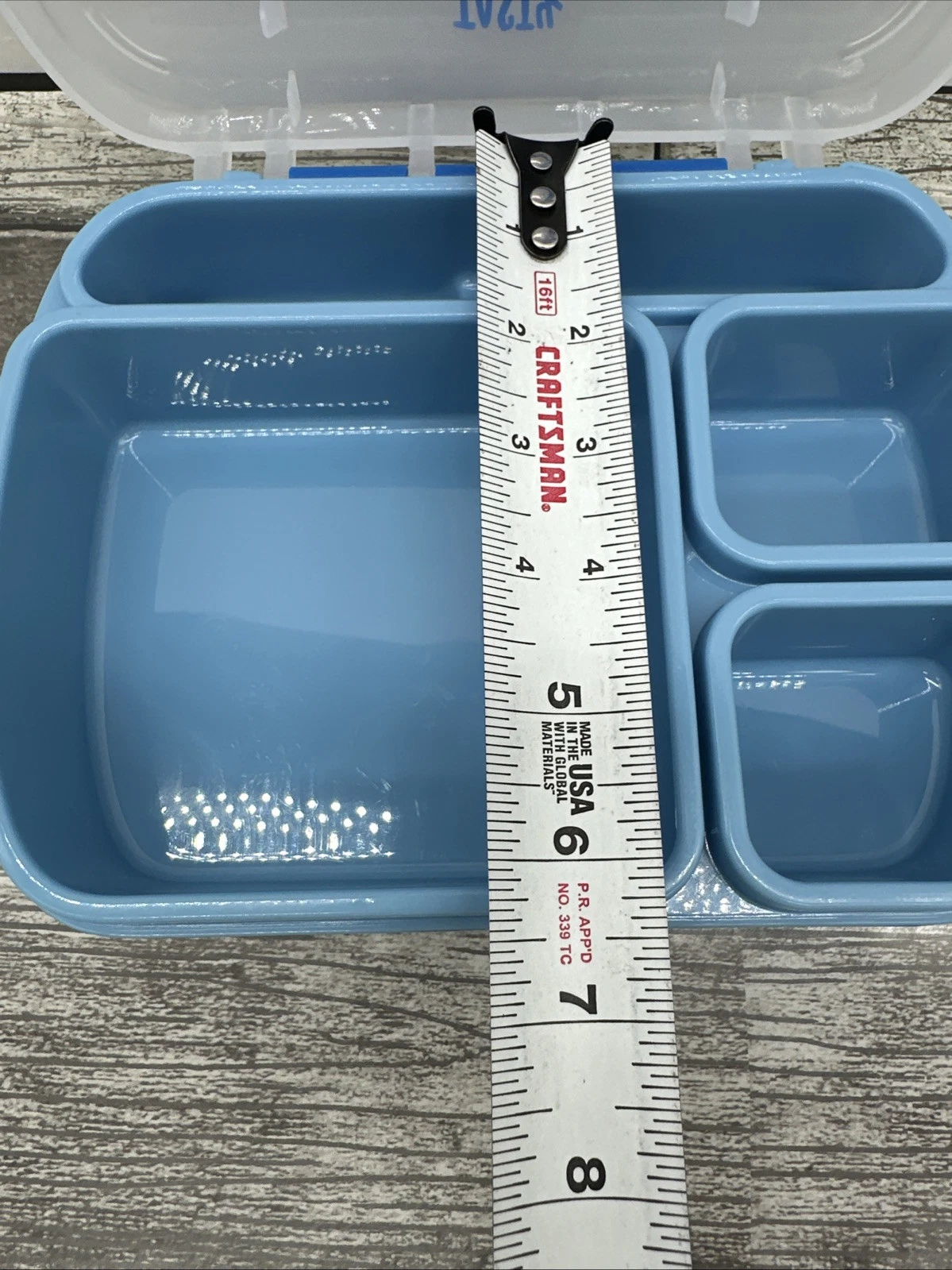 Kids & Adults Bento Lunch Box with Removable Tray and Handle - Blue  