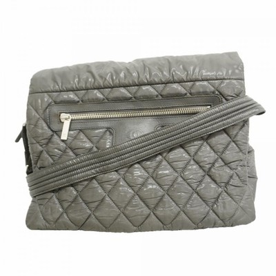 Chanel Shoulder Bag Coco Cocoon nylon gray Silver hardware 507653