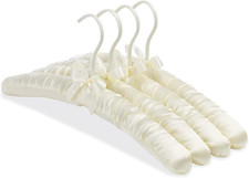 Satin Padded Hangers Bone, Small, Set of 4