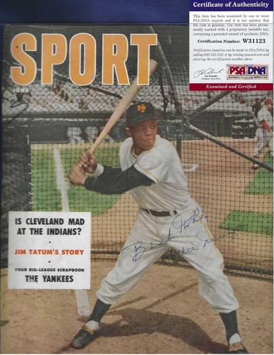 Willie Mays Autographed New York Giants Baseball SPORT Magazine Cover PSA COA