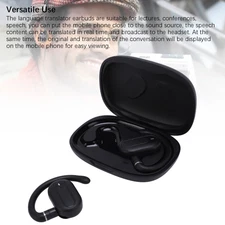 Black Translation Earbuds Support 144 Languages Noise Reduction