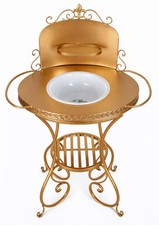 Antik Waschtisch Gold Konsole mit Handtuchhalter Jugendstil Konsole mit Schüssel