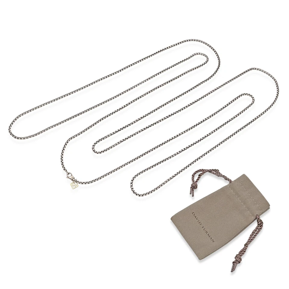 David Yurman Sterling Silver 14k Yellow Gold 72" Box Chain Necklace - Image 2 of 4