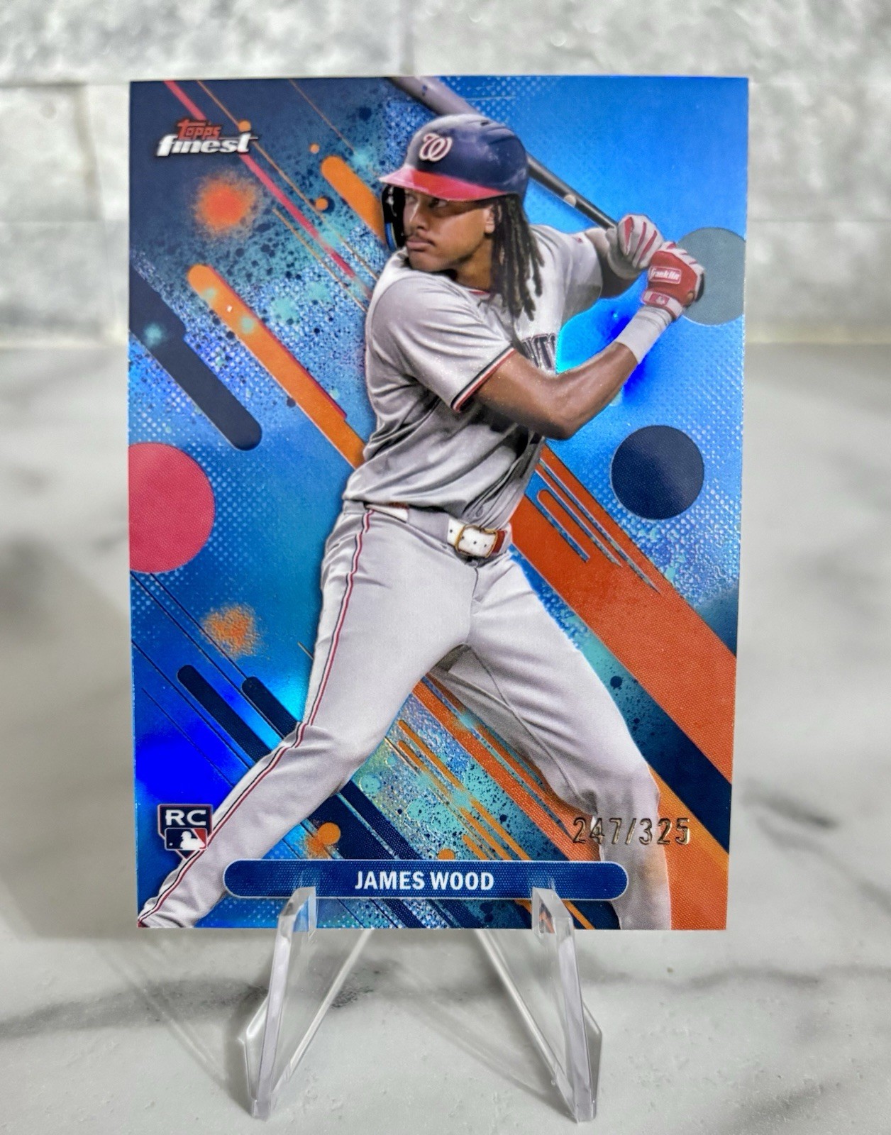 JAMES WOOD 2025 Topps Finest Rookie Common Sky Blue Refractor #'d /325 Nationals