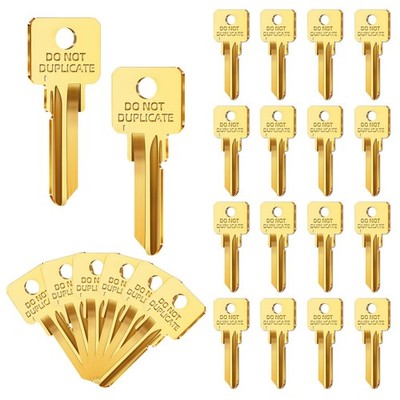MorningRo 50 Pcs Sc1 Brass Key Blanks Uncut Blank Keys Compatible Sc1, Gold 