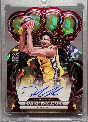 2024-25 Panini Crown Royale David McCormack Crown Auto Red 03/25 EuroLeague BK