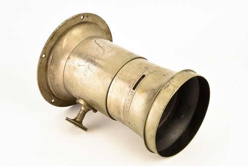 CC Harrison 12'' Double Whole Plate Internal Iris Brass Petzval Lens c. 1859 V27