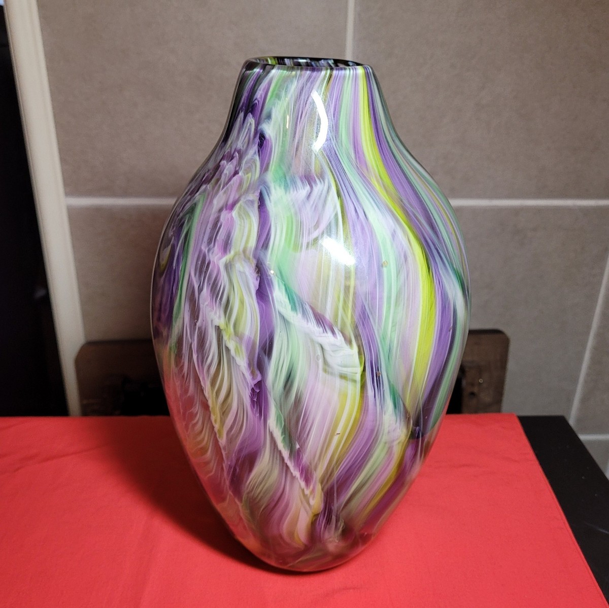 Multicolor Blown Glass Home Decor Vase Swirl Psychedelic | eBay