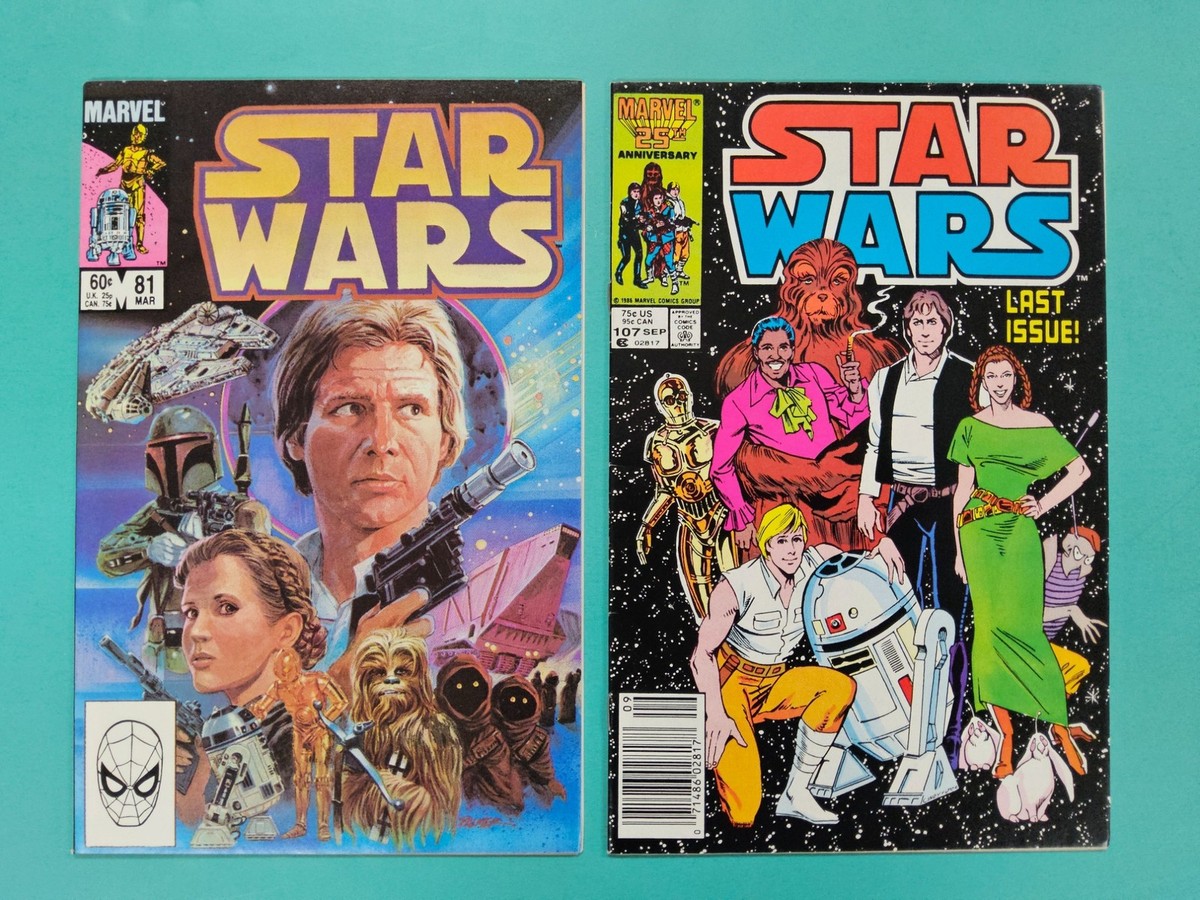 2x 1984 STAR WARS # 81 107 Marvel KEY Comic ~ LAST ISSUE Newsstand 