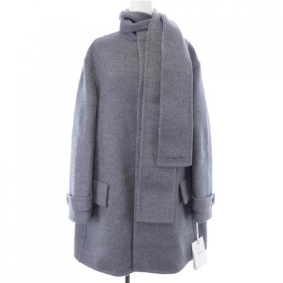 Christian Dior Scarf Collar Pea Coat Gray Size 40 Used | eBay
