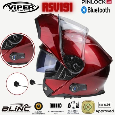 BLINC Bluetooth Klapphelm Viper RSV191 Motorradhelm Integralhelm Doppelvisier