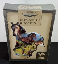 New Sealed Horse Shaped Woodland Creek 1000 Piece Jigsaw Puzzle