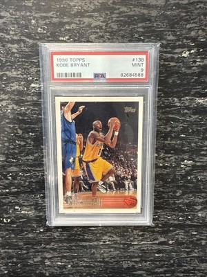 Kobe Bryant NBA Rookie Card Topps 1996-97 #138 Los Angeles Lakers PSA 9